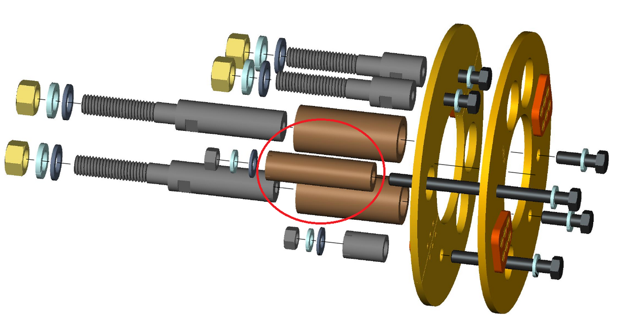 3D model of sub-assembly with part circled