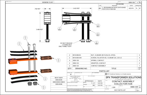 Collector Hub Moving Contact Assembly