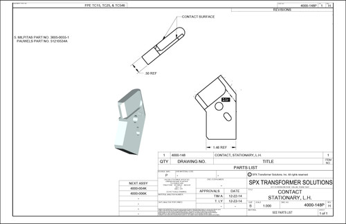 Reversing Switch Stationary Contact - LH