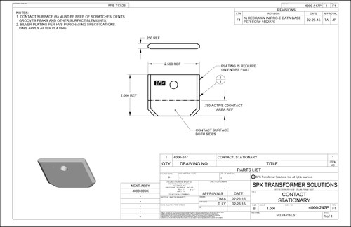 Selector Switch Stationary Contact - Self Aligning