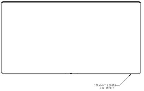 2D drawing of McGraw door gasket with reference dimension