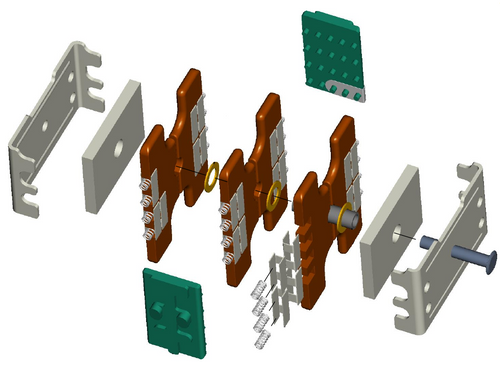 3D model exploded view of RMV-II selector switch moving contact