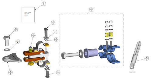 3D model of parts included in the UZD Reversing Switch Upgrade kit
