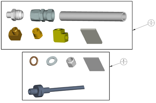 3D model of Oil filtration installation kit contents