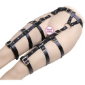 GARTER BELT WITH 3 LEG GARTERS VEGAN LEATHER