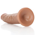 SLIM REALISTIC SUCTION DILDO 6" TAN