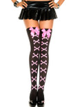 Crossbone and Bow Thigh High