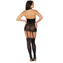 SHEER GARTER BODYSTOCKING WITH THIGH HIGH