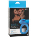 SILICONE RECHARGEABLE DOUBLE TROUBLE VIBRATING RING