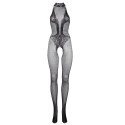 FISHNET AND LACE BODYSTOCKING IN BLACK