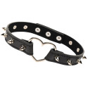 BLACK SPIKED HEART CHOKER