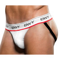 WHITE LOGO MENS ELASTIC LOWRISE MESH JOCK