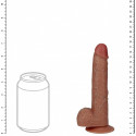 7" REALROCK VIBRATING COCK WITH BALLS IN TAN