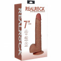 7" REALROCK VIBRATING COCK WITH BALLS IN TAN