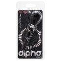 ALPHA LIQUID SILICONE LASSO COCK RING IN BLACK