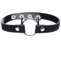 BLACK KINKY KITTY RING CHOKER