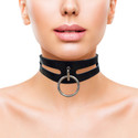 LEATHER FASHION BONDAGE COLLAR