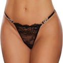 2 HOT LACE THONG IN BLACK