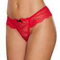 WIDE LACE BABE-A-LICIOUS THONG IN RED