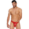 MENS FLORAL LACE THONG