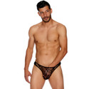 MENS FLORAL LACE THONG