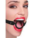 SILICONE RING GAG WITH LEATHER STRAPS