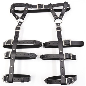 GARTER BELT WITH 3 LEG GARTERS VEGAN LEATHER