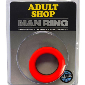 MAN RING BIG O RED AND BLACK