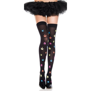 Print Leaf Thigh High