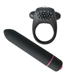 INTENSE COCKRING & BULLET-BLACK