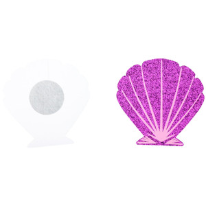 NIPPLE COVERS SEA SHELL GLITTER PASTIES PURPLE