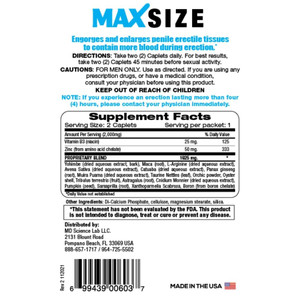 MAX SIZE MALE ENHANCEMENT 2 CT