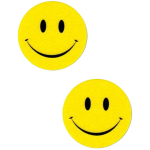 NIPPLE COVER SMILEY FACE EMOJI YELLOW PASTIES