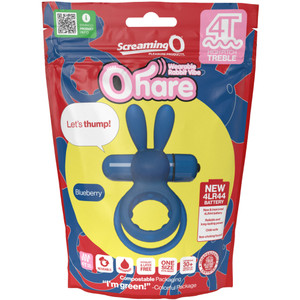 SCREAMING O 4T OHARE DOUBLE RING RABBIT VIBRATOR BLUE