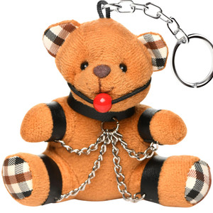 GAGGED TEDDY BEAR KEYCHAIN PLUSH
