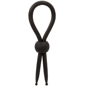 ALPHA LIQUID SILICONE LASSO COCK RING IN BLACK