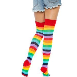 RAINBOW FUN THIGH HIGH SOCKS