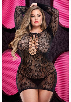 Lace Off the Shoulder Mini Dress Queen