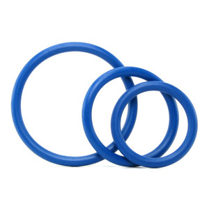 Rubber Cock Ring Set Blue