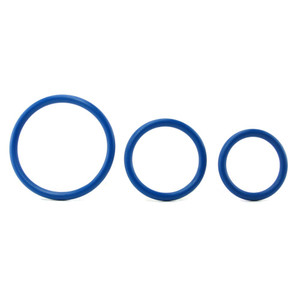Rubber Cock Ring Set Blue