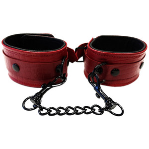 ROUGE BURGUNDY ANACONDA LEATHER ANKLE CUFFS