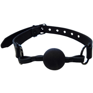 ROUGE LEATHER BALL GAG BLACK ON BLACK