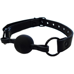ROUGE LEATHER BALL GAG BLACK ON BLACK