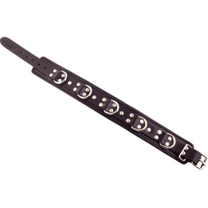 ROUGE BLACK LEATHER 5 D-RING COLLAR