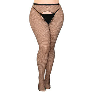 FISHNET CROTCHLESS PANTYHOSE QUEEN