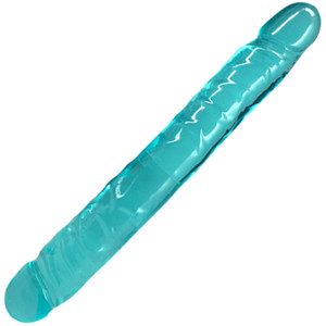CRYSTAL JELLIES JR DOUBLE DONG 12" DILDO