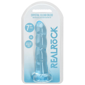 CRYSTAL CLEAR 7" DILDO WITH SUCTION CUP BLUE