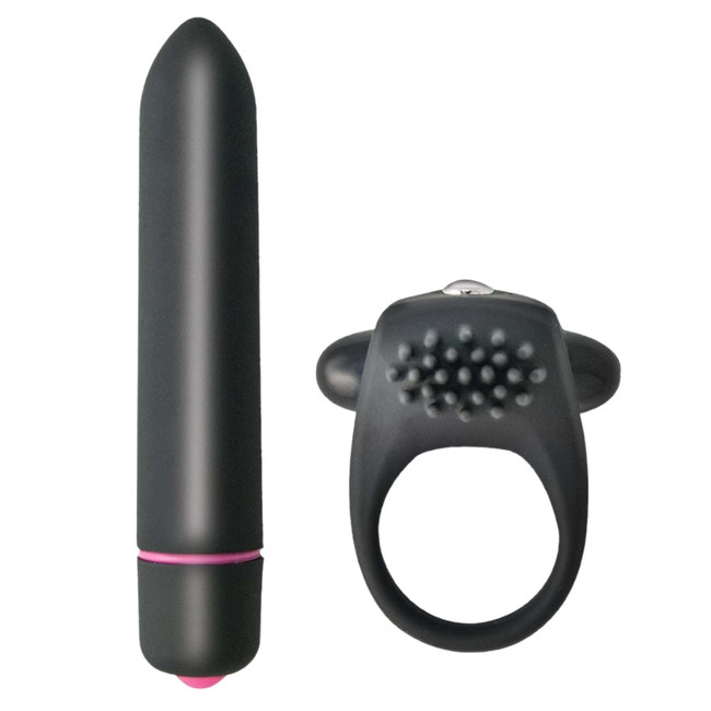 INTENSE COCKRING & BULLET-BLACK