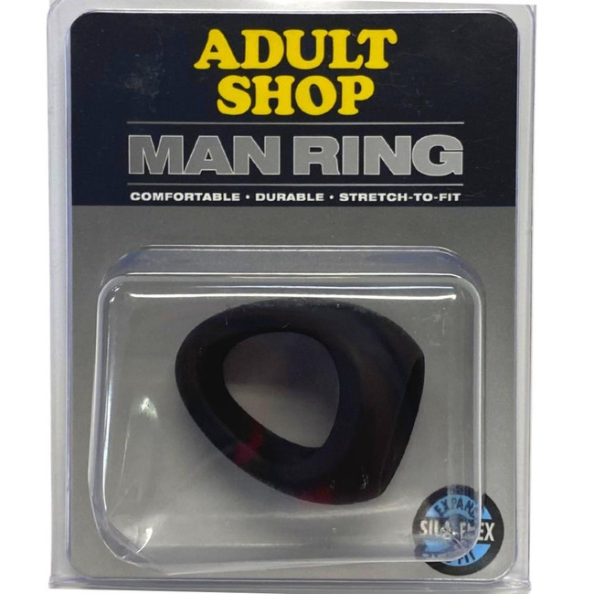 MAN RING SILICONE STRETCHER BLACK