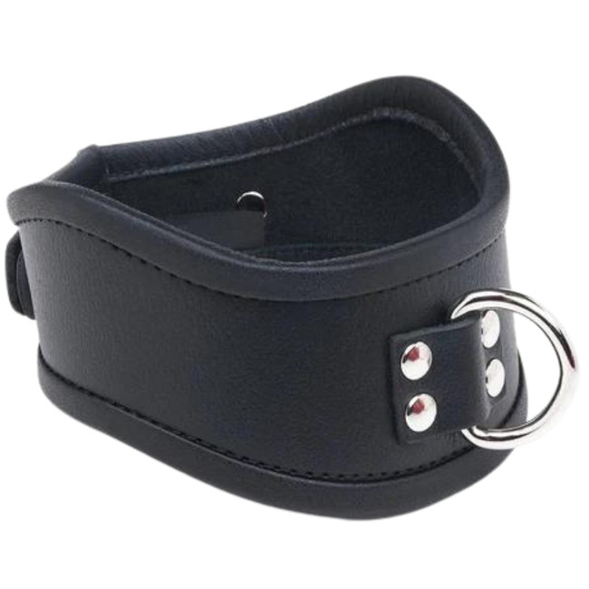 CURVED LEATHER POSTURE COLLAR WITH LOCKING BUCKLE